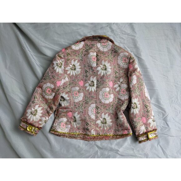 Etcetera Blazer Pink Floral Victorian Baroque Bohemian Jacket Womens Size 4 - Picture 7 of 16